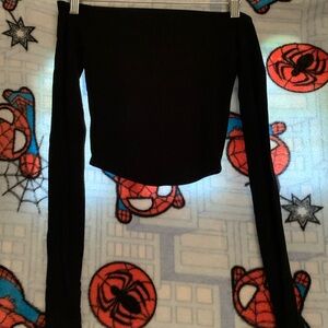 black off the shoulder long sleeve